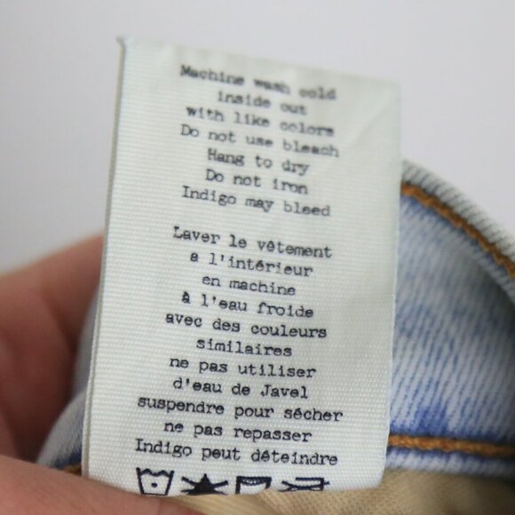 Rag & Bone Zipper Capri Distressed Destroyed Shredded Bleachout White Jean Sz 29 - Picture 7 of 11